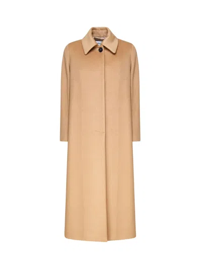 Mariuccia Milano Virgin Wool Blend Coat In Brown