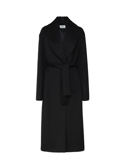 Mariuccia Milano Wrap Coat In Wool In Black
