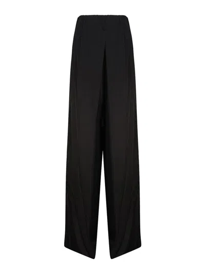 Mariuccia Straight Fabric Trousers In Black