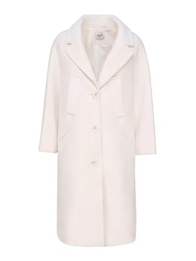 Mariuccia Single-breasted Wool Coat In White