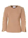Mariuccia Sweater With Decorative Gold Buttons In Brown