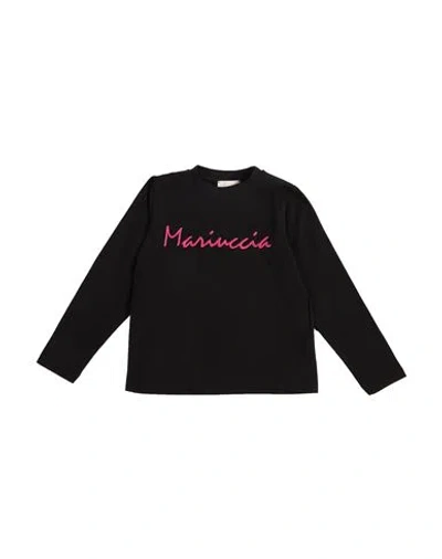 Mariuccia Babies'  Toddler Girl T-shirt Black Size 4 Cotton, Elastane