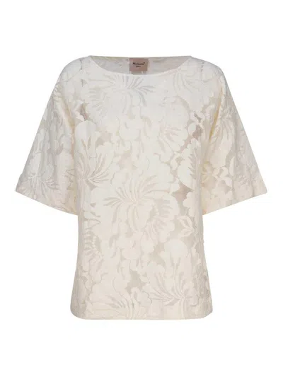 Mariuccia Fabric Tunic With Floral Print In White