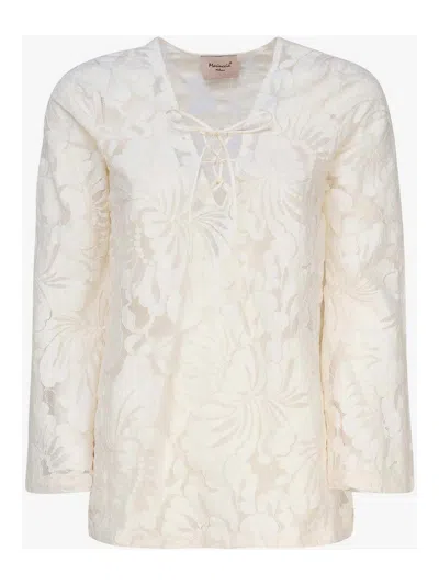 Mariuccia Floral Tunic In Fabric In White
