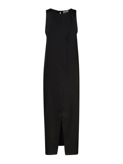 Mariuccia Longuette Dress In Fabric In Black