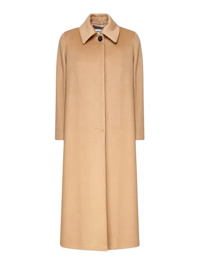 Mariuccia Virgin Wool Blend Coat In Brown