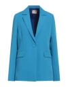 Mariuccia Woman Blazer Azure Size Xs Polyester, Elastane
