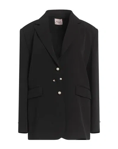 Mariuccia Woman Blazer Black Size S Polyester, Elastane