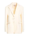 Mariuccia Woman Blazer Cream Size S Polyester, Elastane