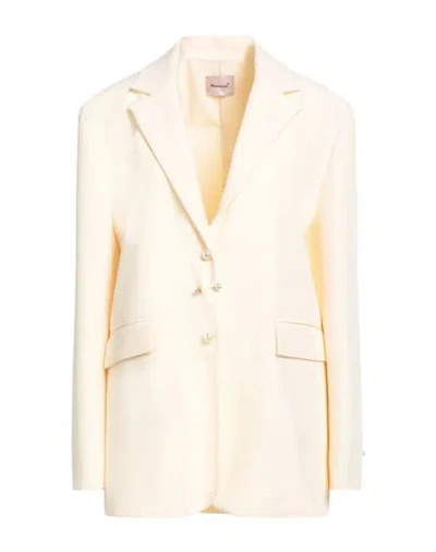 Mariuccia Woman Blazer Cream Size S Polyester, Elastane
