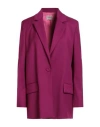 Mariuccia Woman Blazer Mauve Size S Polyester, Viscose, Elastane In Pink