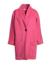 Mariuccia Woman Coat Fuchsia Size M Polyester, Viscose In Pink