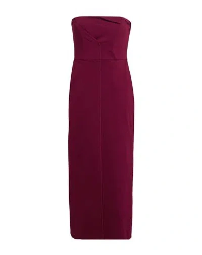 Mariuccia Woman Midi Dress Burgundy Size M Viscose, Polyamide, Elastane