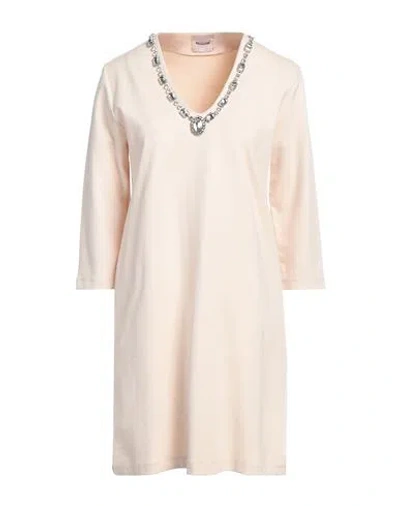 Mariuccia Woman Mini Dress Beige Size M Viscose, Polyamide, Elastane In Neutral