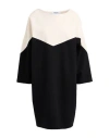 Mariuccia Woman Mini Dress Black Size L Viscose, Nylon, Elastane In Multi