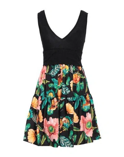 Mariuccia Woman Mini Dress Black Size S Viscose, Elastane, Cotton