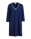 Mariuccia Woman Mini Dress Blue Size M Viscose, Polyamide, Elastane