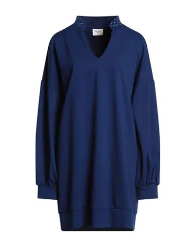 Mariuccia Woman Mini Dress Bright Blue Size Xl Rayon, Nylon, Elastane