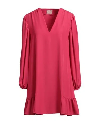 Mariuccia Woman Mini Dress Fuchsia Size M Polyester, Elastane In Pink