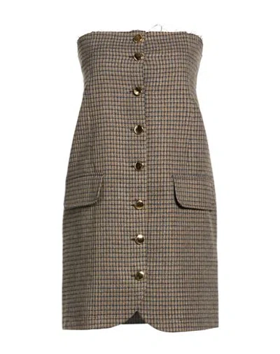 Mariuccia Woman Mini Dress Grey Size S Polyester, Elastane In Brown
