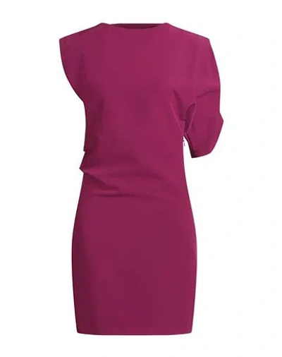 Mariuccia Woman Mini Dress Magenta Size M Polyester, Viscose, Elastane In Purple