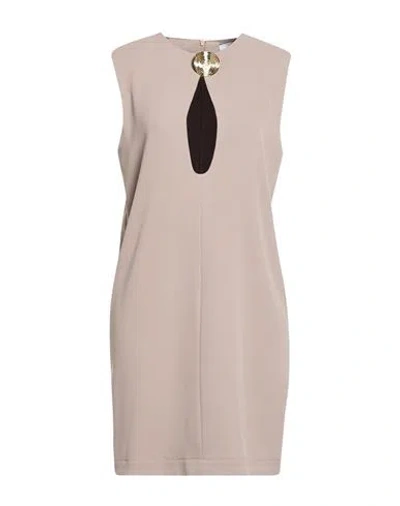Mariuccia Woman Mini Dress Taupe Size M Polyester, Elastane In Gray