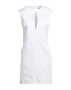 Mariuccia Woman Mini Dress White Size L Cotton, Elastane