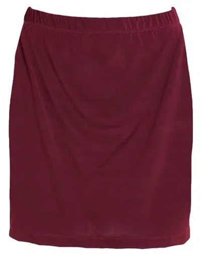 Mariuccia Woman Mini Skirt Burgundy Size L Polyester, Elastane In Red