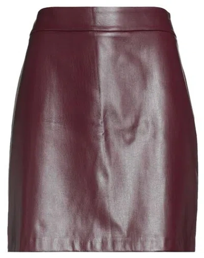 Mariuccia Woman Mini Skirt Burgundy Size M Polyester