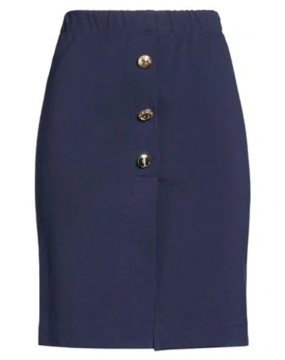 Mariuccia Woman Mini Skirt Navy Size S Viscose, Nylon, Elastane In Blue