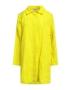 Mariuccia Woman Overcoat & Trench Coat Yellow Size M Polyester