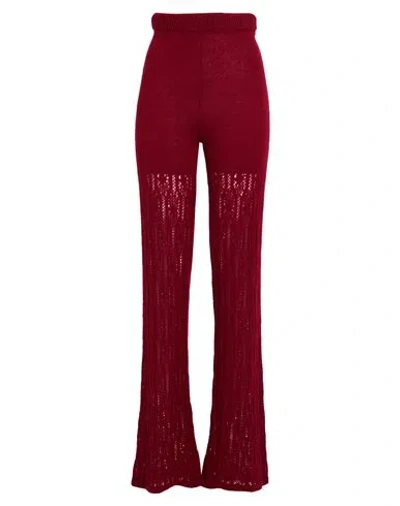 Mariuccia Woman Pants Brick Size L Acrylic, Wool In Red