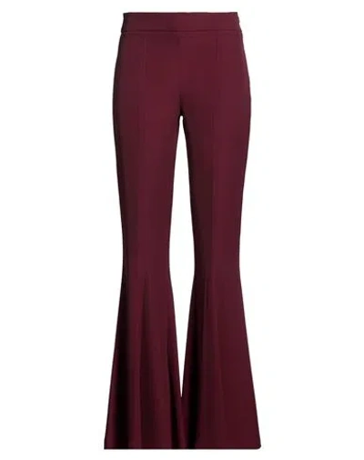 Mariuccia Woman Pants Burgundy Size M Polyester, Elastane In Red