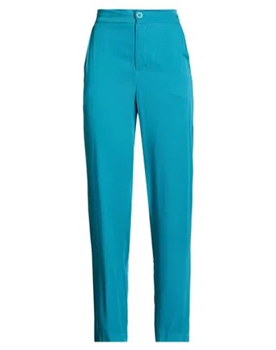 Mariuccia Woman Pants Deep Teal Size S Viscose In Blue
