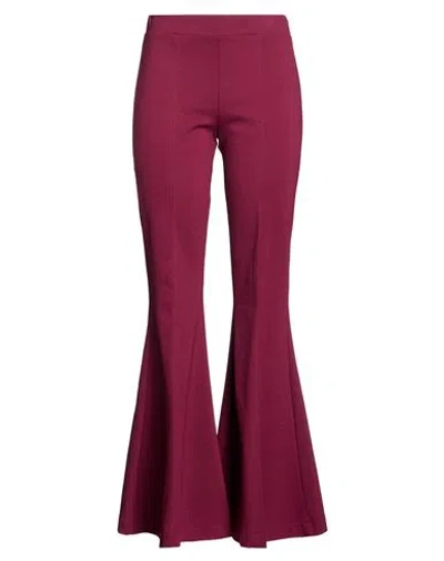 Mariuccia Woman Pants Garnet Size L Viscose, Nylon, Elastane In Purple