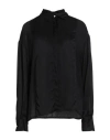 Mariuccia Woman Shirt Black Size S Viscose, Polyester In Black