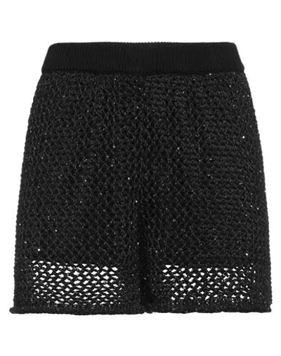 Mariuccia Woman Shorts & Bermuda Shorts Black Size S Cotton, Acrylic