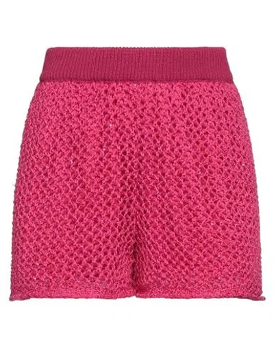 Mariuccia Woman Shorts & Bermuda Shorts Fuchsia Size Xs Cotton, Acrylic In Pink