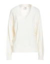 Mariuccia Woman Sweater Cream Size L Viscose, Wool, Polyamide, Cashmere In Neutral