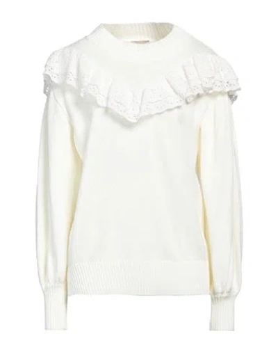 Mariuccia Woman Sweater Cream Size M Acrylic, Wool In White