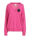 Mariuccia Woman Sweater Fuchsia Size L Viscose, Wool, Polyamide, Cashmere In Pink