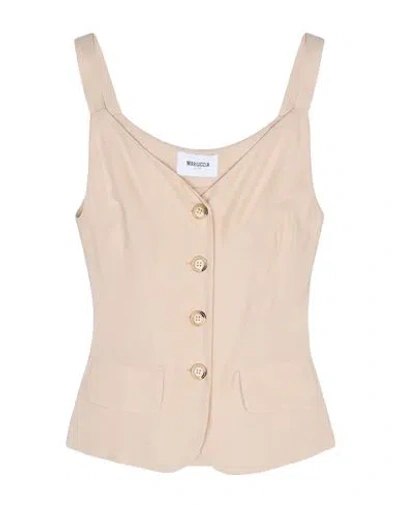 Mariuccia Woman Top Beige Size M Viscose, Tencel In Neutral