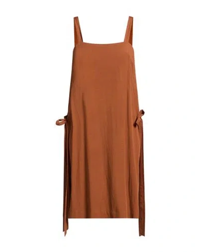 Mariuccia Woman Top Brown Size S Viscose, Linen