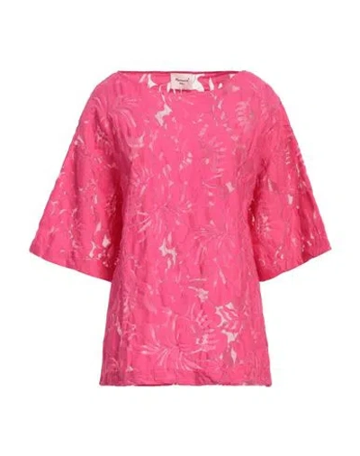 Mariuccia Woman Top Fuchsia Size S Cotton, Polyamide, Elastane In Pink