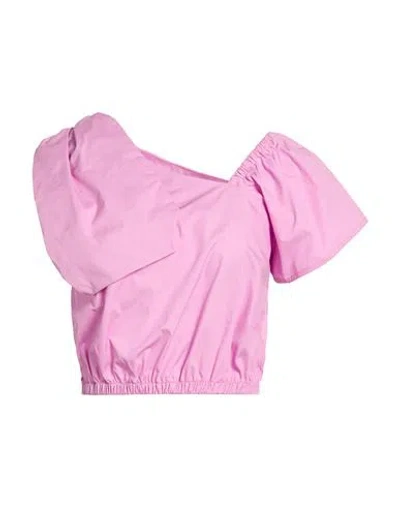 Mariuccia Woman Top Lilac Size M Cotton In Pink