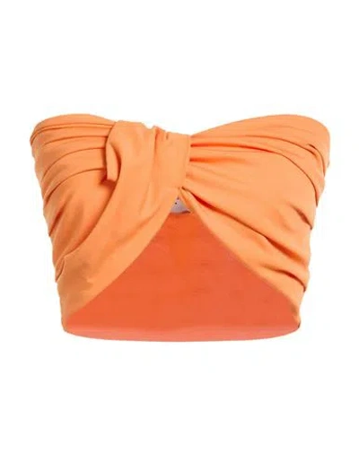 Mariuccia Woman Top Orange Size S Viscose, Polyamide, Elastane