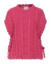 Mariuccia Woman Turtleneck Fuchsia Size M Acrylic, Mohair Wool, Polyamide In Pink