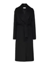 Mariuccia Wrap Coat In Wool In Black