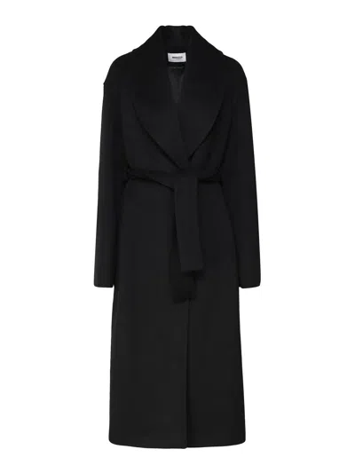Mariuccia Wrap Coat In Wool In Black