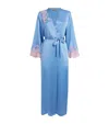 Marjolaine Silk Lace-trim Bénédicte Long Robe In Blue